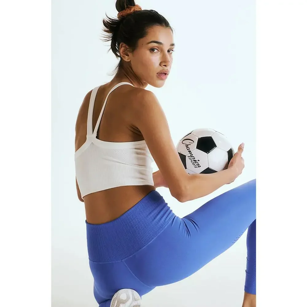 White Athletic Ribbed Cropped Cami Top New Size Large